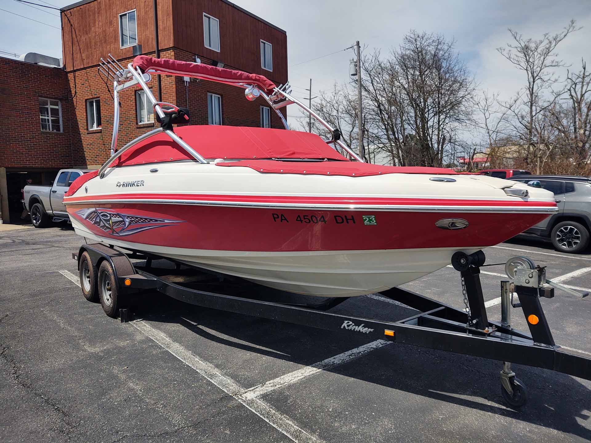 Red Rinker boat